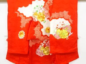 アンティーク　絞り菊・梅模様刺繍着物